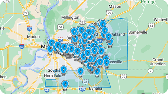 Mid South Service Area Map
