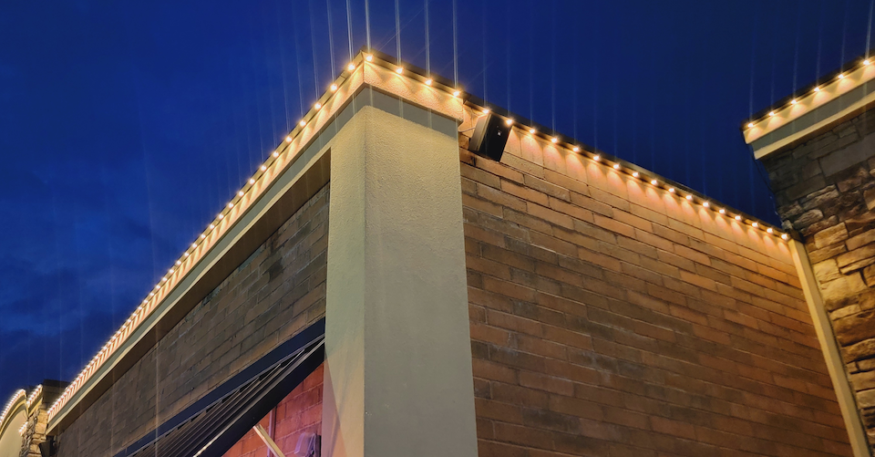 Permanent lighting on outside business